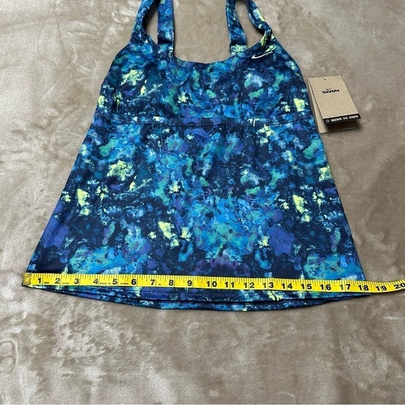 Nike Earth Dye Scoop  Neck Tankini Top Blues Size Small - Picture 6 of 9